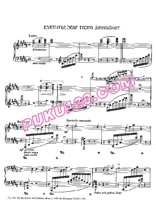 天天钢琴网-免费下载Liszt - Wagner - Romance de Wolfram (Tannhauser) 李斯特改编