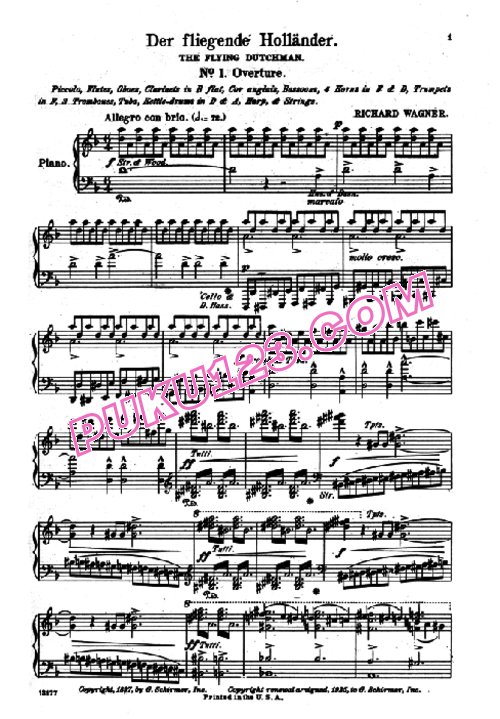 天天钢琴网-免费下载Wagner - Overture of The Flying Dutchman