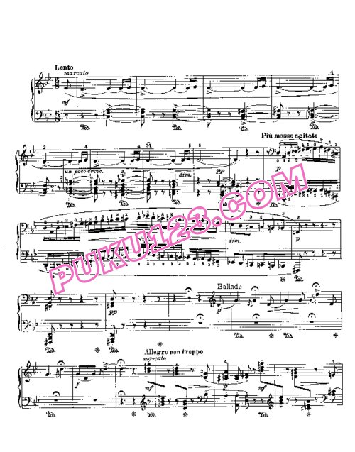 天天钢琴网-免费下载Liszt - Wagner - Ballade (extrait du Hollandais volant) 李斯特改编