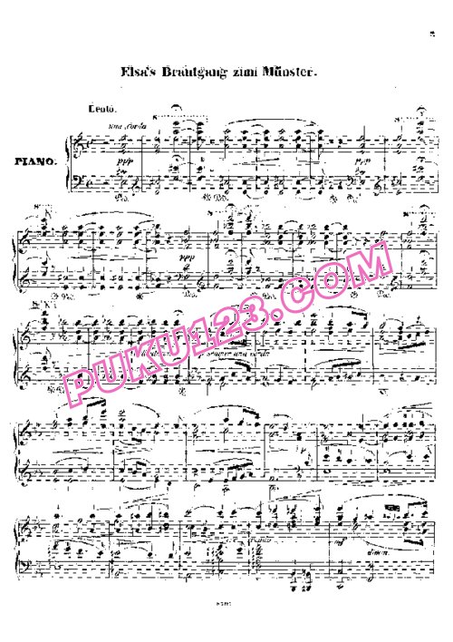 天天钢琴网-免费下载Liszt - Wagner - Elsas Brautzug zum Munster from Lohengrin S.445 No.2 李斯特改编钢琴独奏版