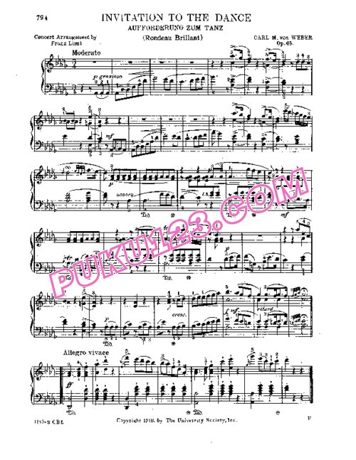 天天钢琴网-免费下载Weber - Rondeau Brillant - Aufforderung zum Tanz op 65 - Arrangement by Liszt 李斯特改编钢琴独奏版