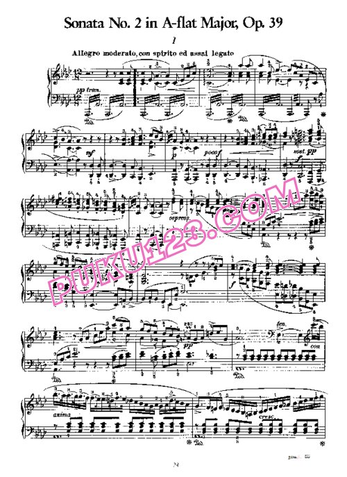 天天钢琴网-免费下载Weber - Piano Sonata No.2 in A-flat Major Op.39