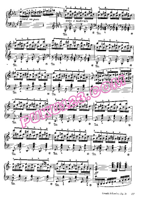 天天钢琴网-免费下载Weber - Grand Polonaise Op.21