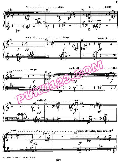天天钢琴网-免费下载Webern - Variations for piano Op.27