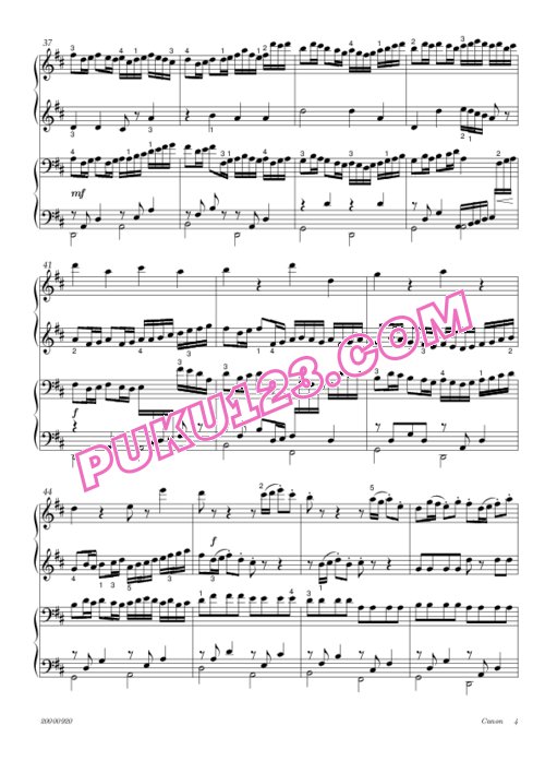 天天钢琴网-免费下载Pachelbel - Canon in D Major - 4 Hands 四手联弹版