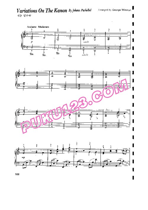 天天钢琴网-免费下载Winston - Pachelbel - Variations On The Kanon 温斯顿版《卡农》