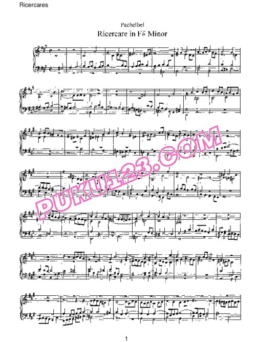 天天钢琴网-免费下载Pachelbel - 3 Ricercares