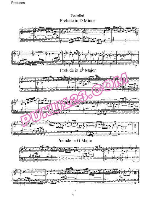 天天钢琴网-免费下载Pachelbel - 7 Preludes