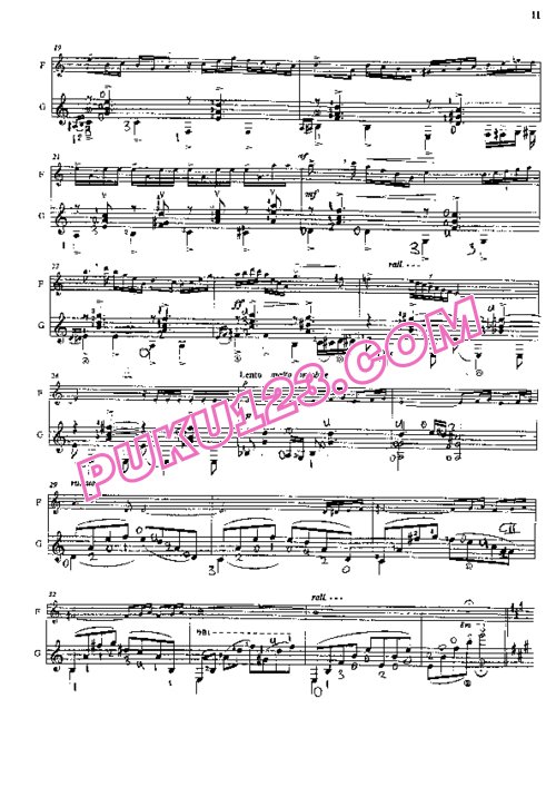 天天钢琴网-免费下载Piazzolla - Histoire du Tango for flute & quitar 长笛与吉他重奏谱