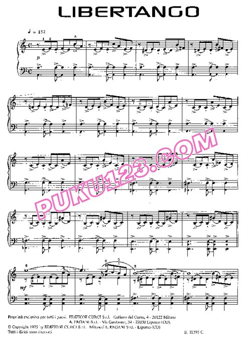 天天钢琴网-免费下载Piazzolla - Libertango - Solo Piano 钢琴独奏版