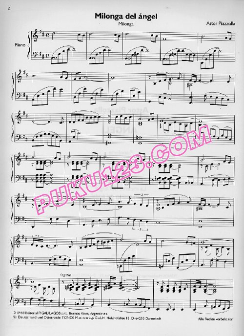 天天钢琴网-免费下载Piazzolla - 3 Tangos, Angel 钢琴独奏版