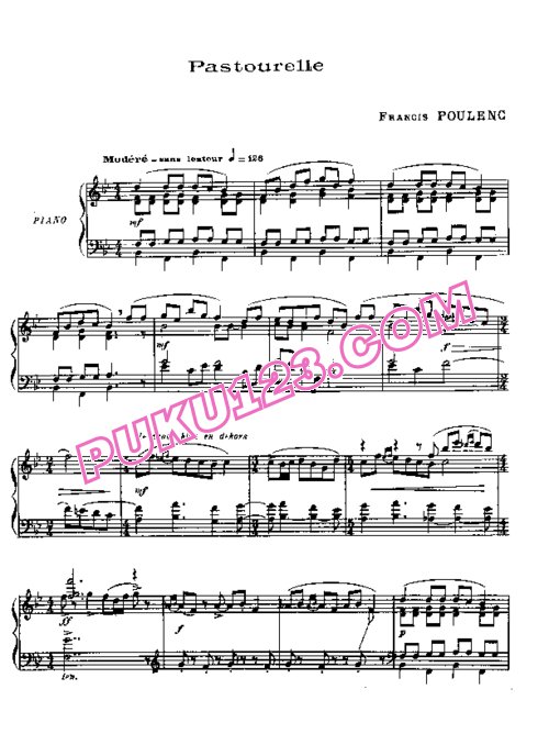 天天钢琴网-免费下载Poulenc - Pastourelle