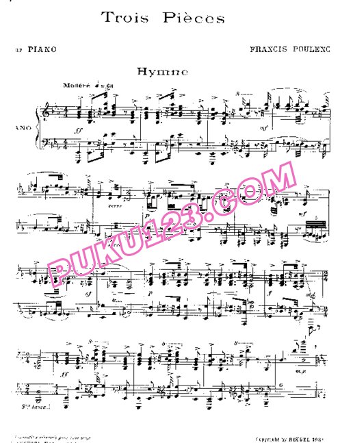 天天钢琴网-免费下载Poulenc - Trois Pieces