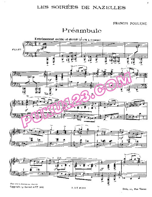 天天钢琴网-免费下载Poulenc - Soirees De Nazelles