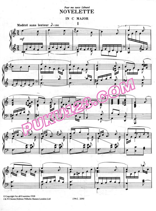天天钢琴网-免费下载Poulenc - Three Novelettes