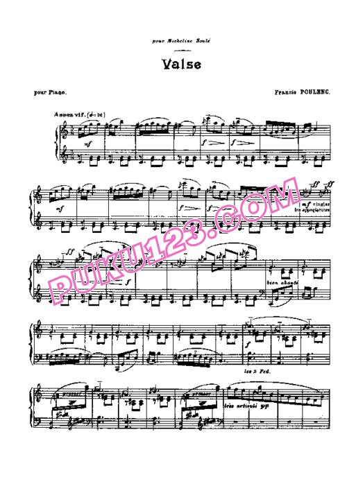 天天钢琴网-免费下载Poulenc - Valse in C Major