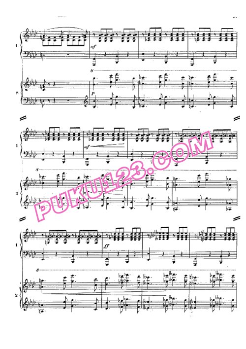 天天钢琴网-免费下载Poulenc - Concerto for 2 Pianos in d Minor 双钢琴版