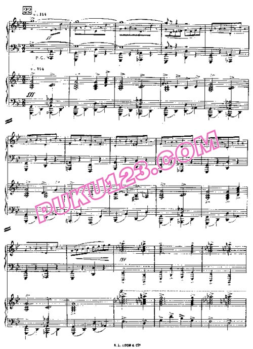 天天钢琴网-免费下载Poulenc - Concerto Champetre - 2 Pianos 双钢琴版