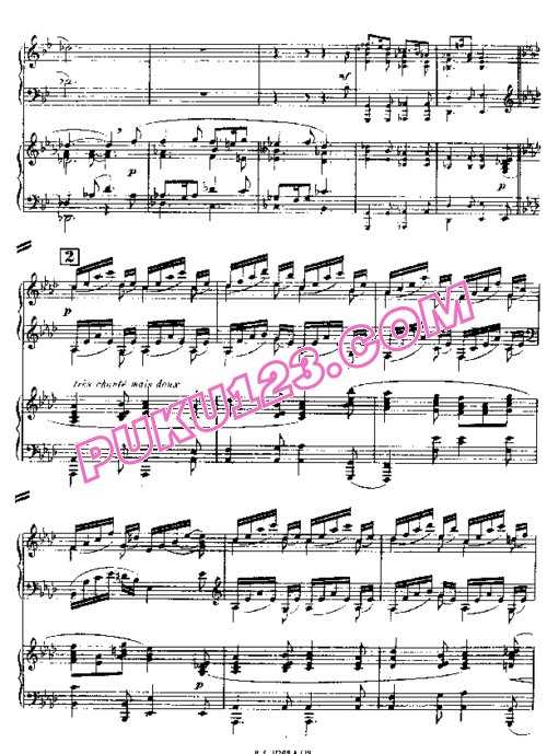 天天钢琴网-免费下载Poulenc - Concerto Champetre - 2 Pianos 双钢琴版
