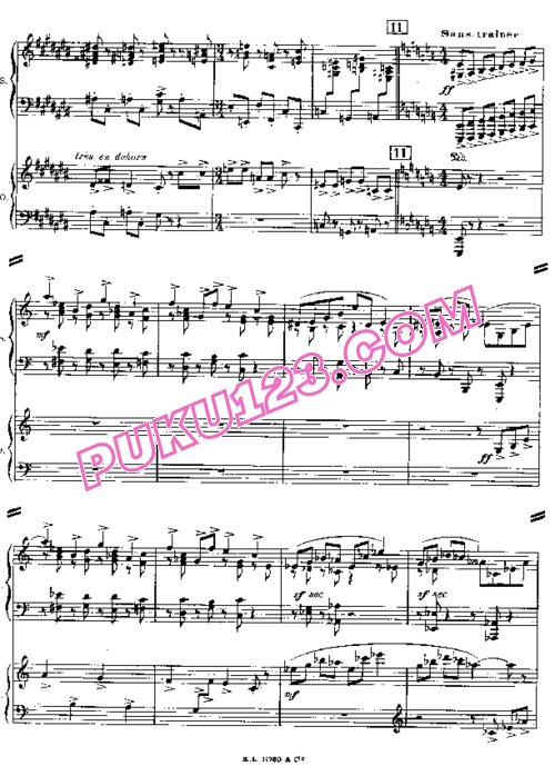 天天钢琴网-免费下载Poulenc - Aubade - 2 Pianos