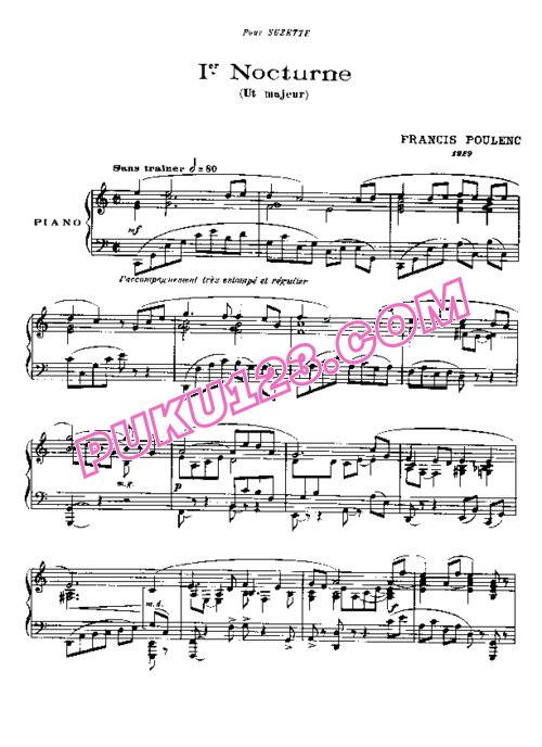 天天钢琴网-免费下载Poulenc - 8 Nocturnes