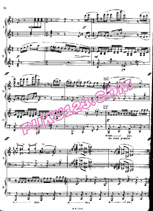 天天钢琴网-免费下载Poulenc - Sonata for 2 Pianos