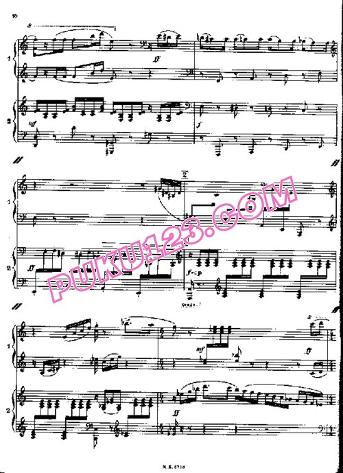 天天钢琴网-免费下载Poulenc - Sonata for 2 Pianos