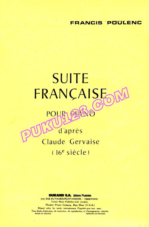 天天钢琴网-免费下载Poulenc - Suite Francaise Op.80 钢琴独奏版