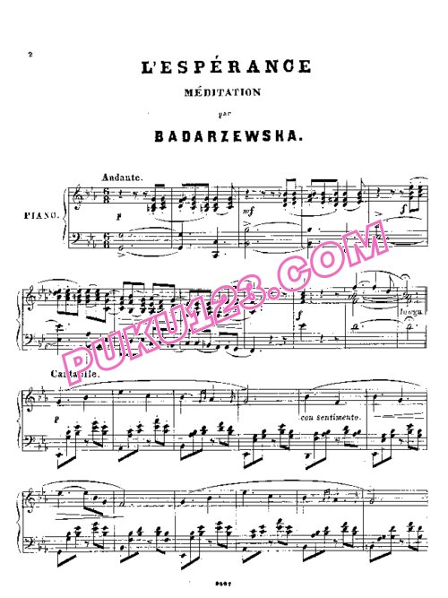 天天钢琴网-免费下载Badarzewska Tekla - L Esperance (Meditation)