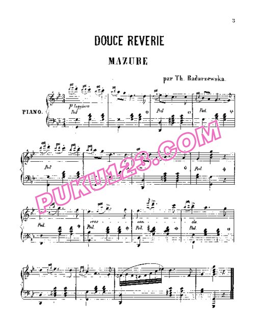 天天钢琴网-免费下载Badarzewska - Douce Reverie