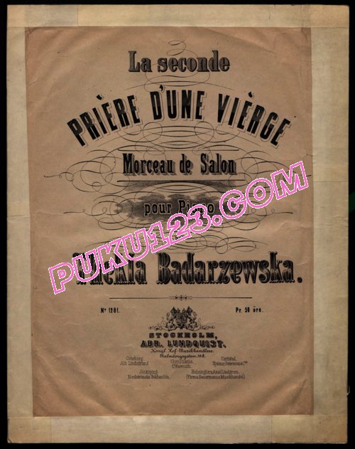 天天钢琴网-免费下载Badarzewska - La Seconde Priere d une Vierge