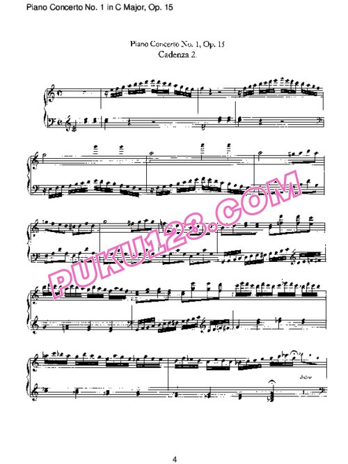 天天钢琴网-免费下载Beethoven - 3 Original Cadenzas to Piano Concerto No.1 Op.15