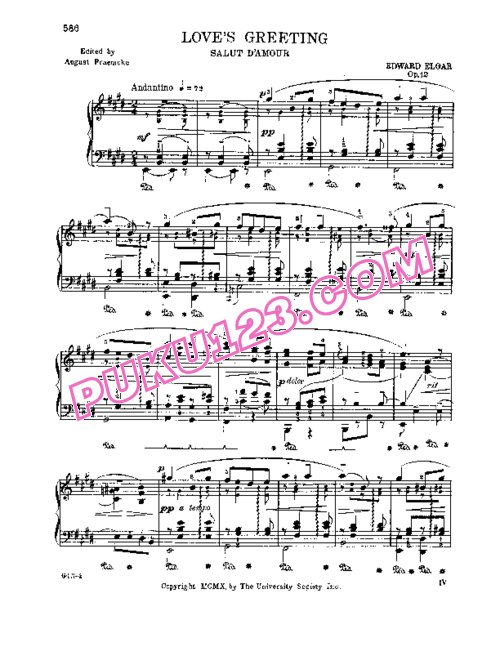 天天钢琴网-免费下载Elgar - Salut d amour Op.12