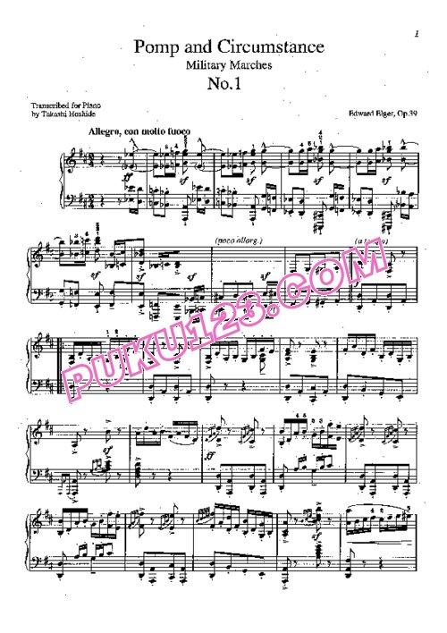天天钢琴网-免费下载Elgar - Pomp and Circumstance March No.1 钢琴独奏版