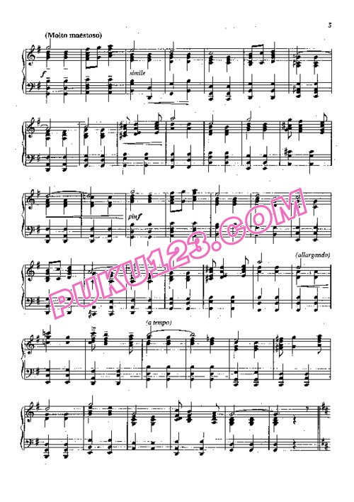 天天钢琴网-免费下载Elgar - Pomp and Circumstance March No.1 钢琴独奏版