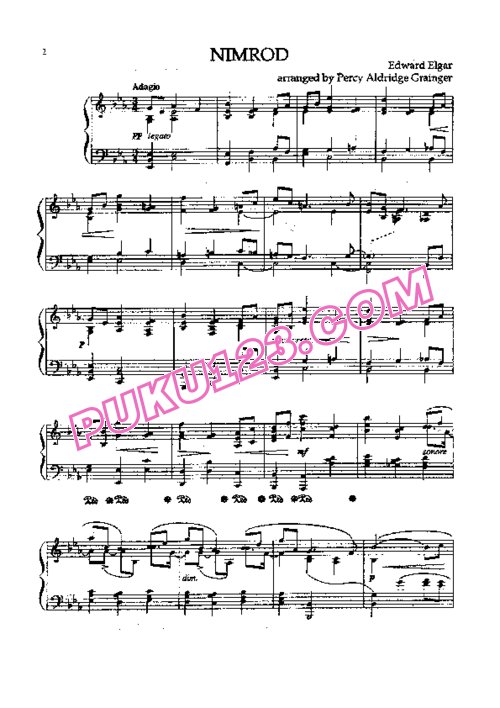 天天钢琴网-免费下载Elgar - Grainger - Nimrod 葛仁杰改编第九变奏“猎人”独奏版