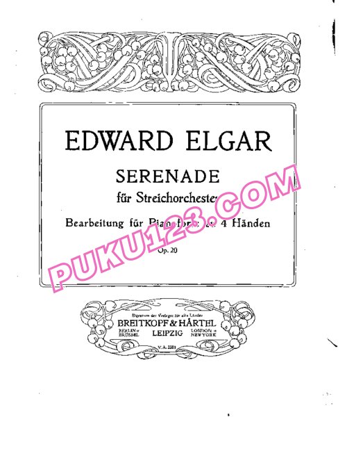 天天钢琴网-免费下载Elgar - Serenade for Strings in e Minor Op.20 - 4 Hands