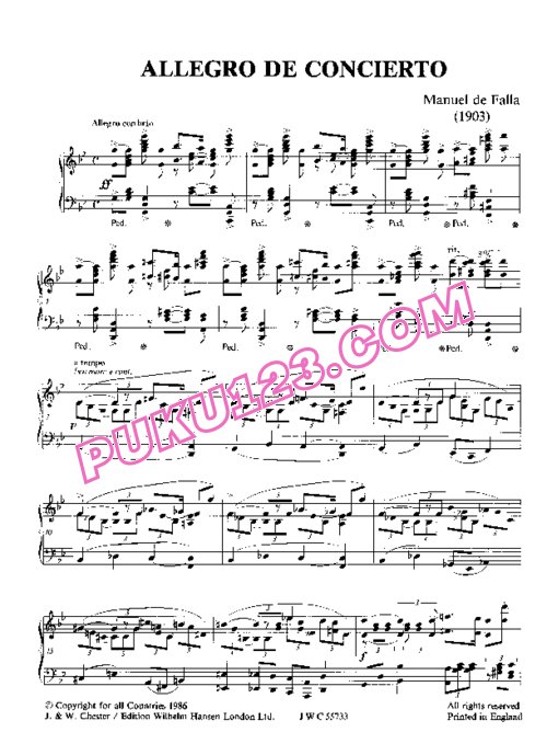 天天钢琴网-免费下载Falla - Allegro de Concierto