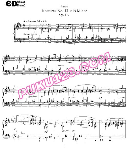 天天钢琴网-免费下载Nocturne No. 13 in B minor op.119