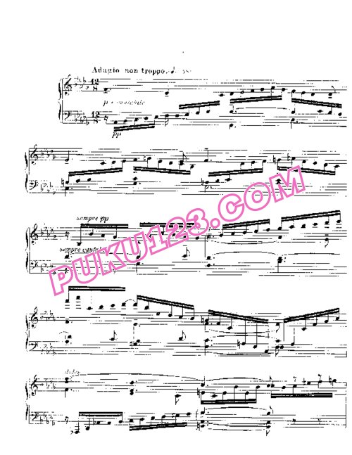 天天钢琴网-免费下载Nocturne No. 8 in D-flat, Op.84 No. 8