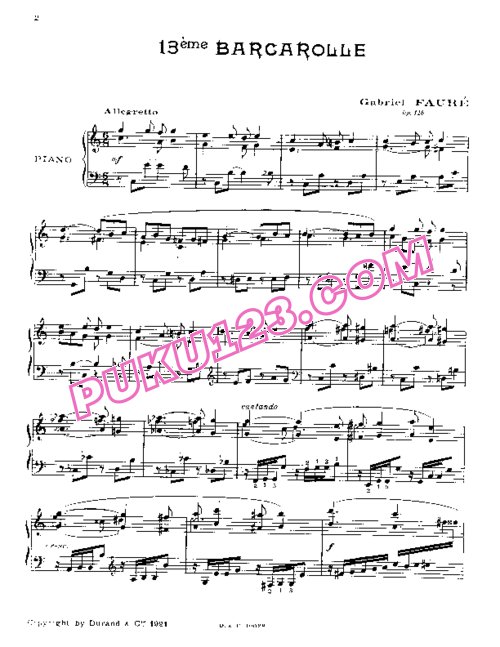 天天钢琴网-免费下载Barcarolle No. 13 in C, Op.116