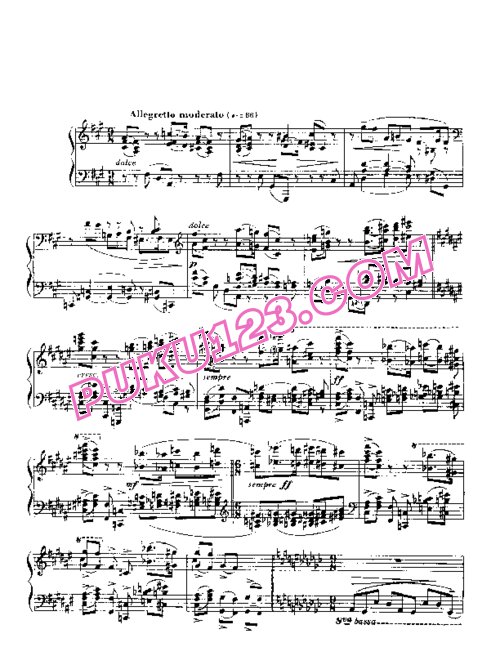 天天钢琴网-免费下载Barcarolle No. 5 in F-sharp minor, Op.66