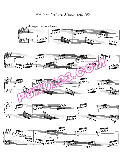 天天钢琴网-免费下载Impromptu No. 5 in F-sharp minor