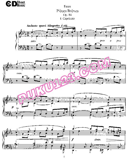 天天钢琴网-免费下载Faure - Pieces Breves Op.84