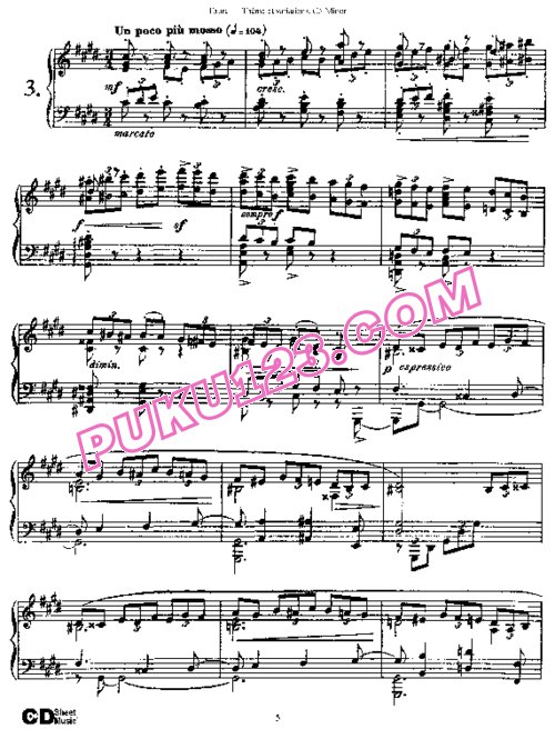 天天钢琴网-免费下载Fauré - Thème et variations in c Sharp Minor Op.73