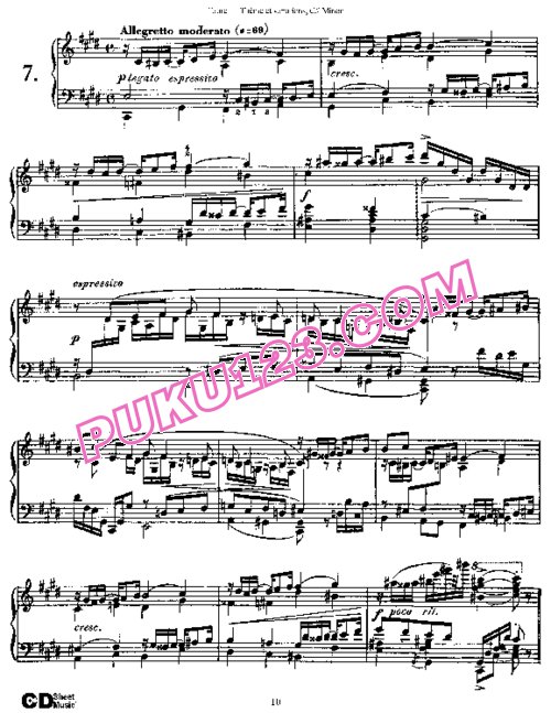 天天钢琴网-免费下载Fauré - Thème et variations in c Sharp Minor Op.73