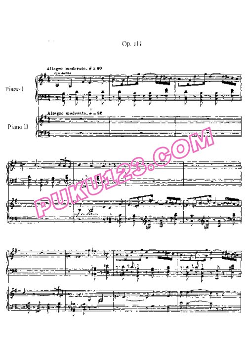 天天钢琴网-免费下载Faure - Fantaisie in G Major Op.111 - 2 Pianos