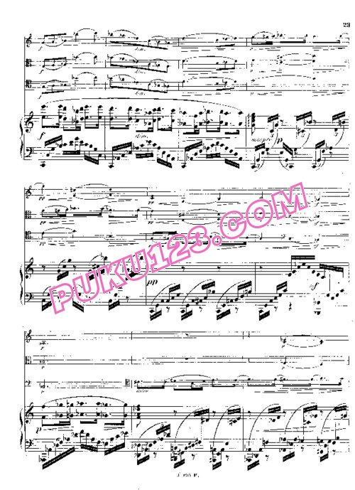 天天钢琴网-免费下载Faure - Piano Quartet No.1 in c Minor Op.15 总谱