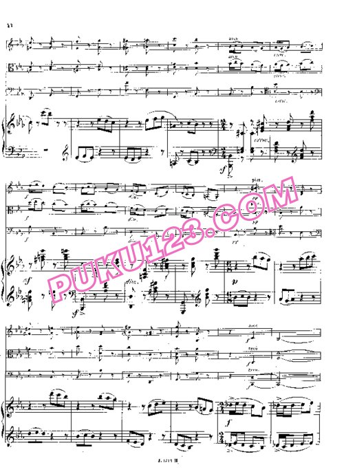 天天钢琴网-免费下载Faure - Piano Quartet No.1 in c Minor Op.15 总谱