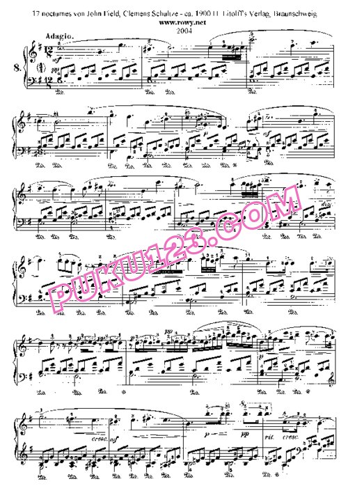 天天钢琴网-免费下载Field - Nocturnes No.8 in e Minor